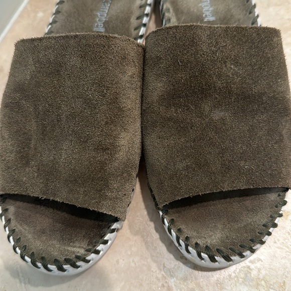 Jeffrey Campbell olive brown suede slides size 6 - Picture 3 of 5